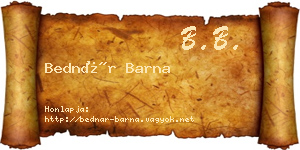 Bednár Barna névjegykártya