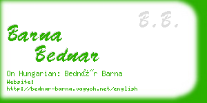 barna bednar business card